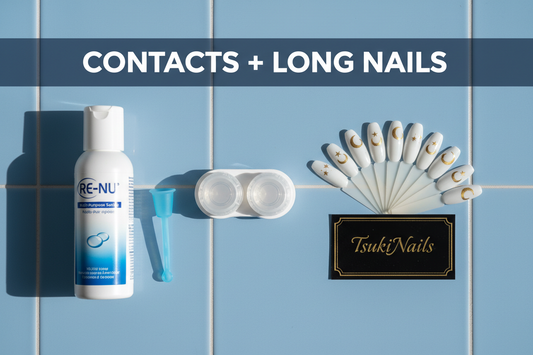 How to take out contacts with long acrylic nails guide - TsukiNails