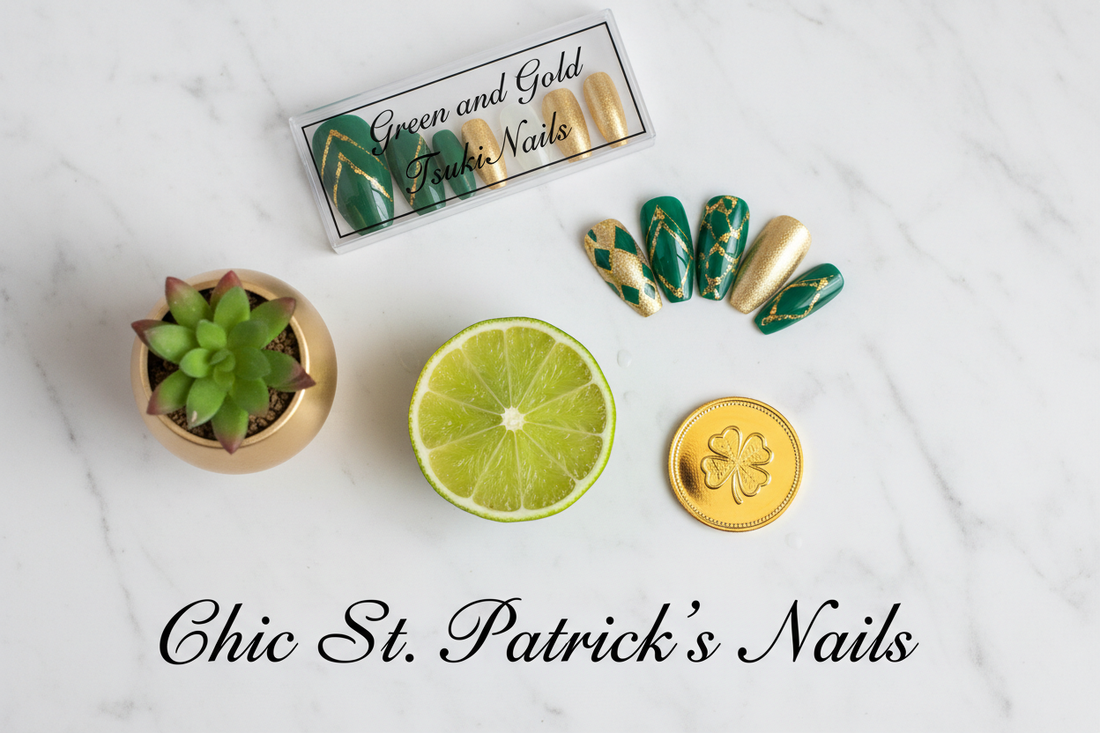 Best st patricks day nail ideas chic green and gold - TsukiNails