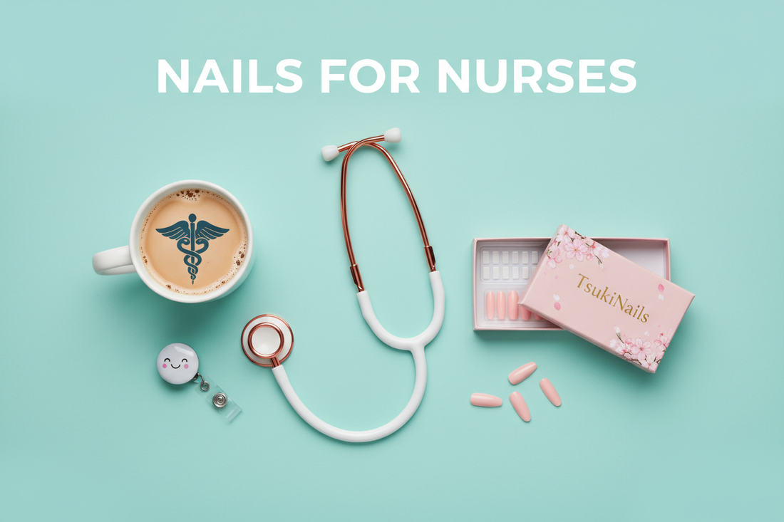 How nurses can wear press on nails on days off guide - TsukiNails