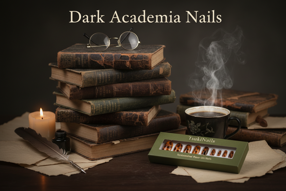 Dark academia nail trend guide for book lovers - TsukiNails