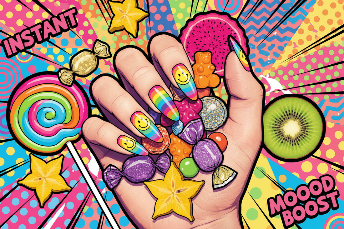 Dopamine beauty trend colorful nails mood boosting guide - TsukiNails