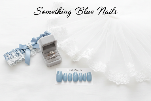 Something blue wedding nail ideas for modern brides - TsukiNails