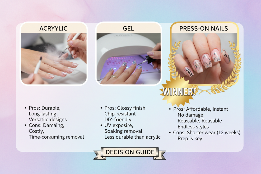 Press-on nails vs salon vs DIY comparison guide decision