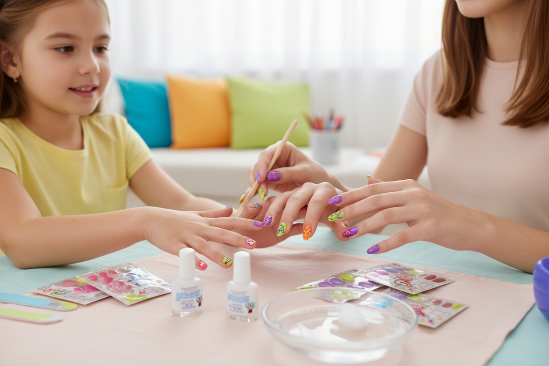 Safe press-on nails guide for kids and teens - age-appropriate application with parental supervision and child-safe methods