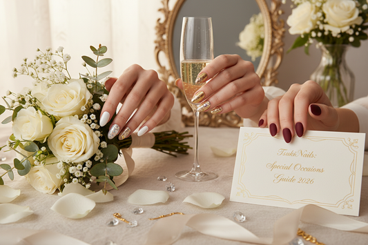 Press-on nails special occasions guide 2026 - TsukiNails wedding party event bridal glamorous sophisticated styles