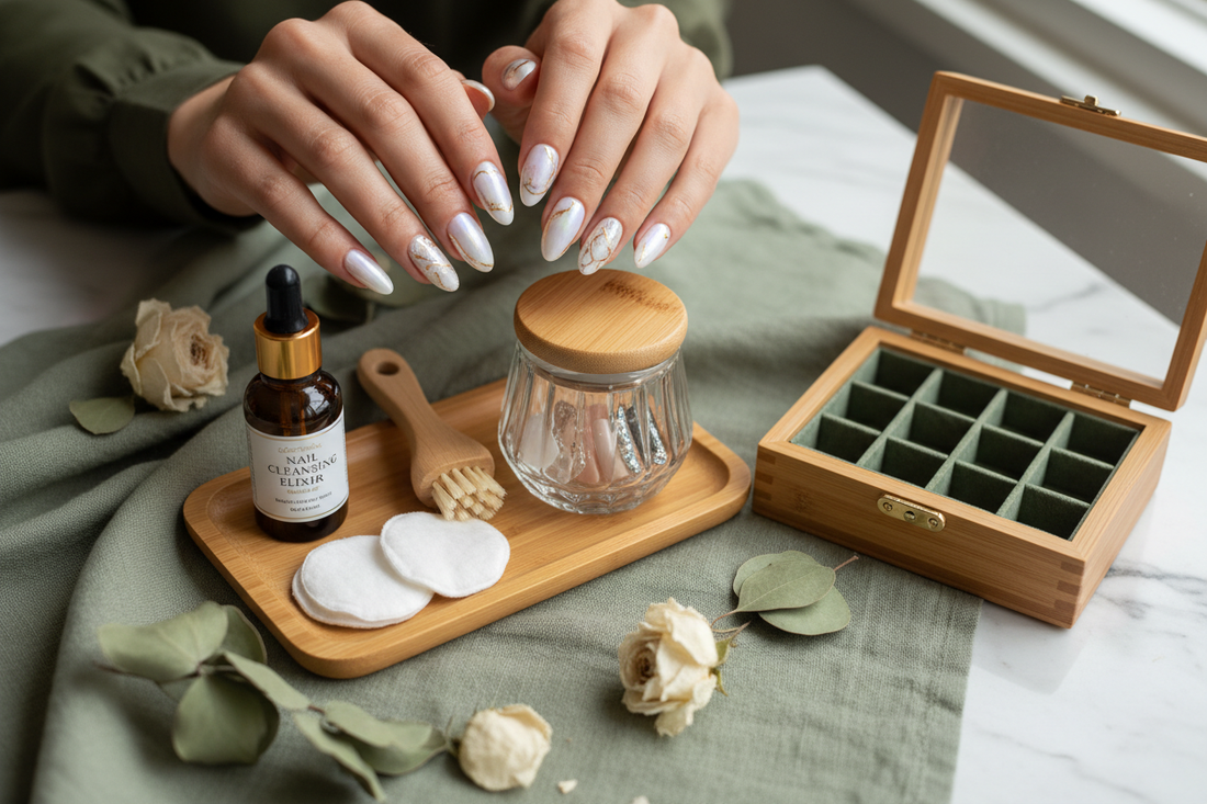 Reusable press-on nails care guide - cleaning, storage, and eco-friendly beauty