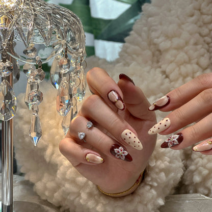 Winter manicure with Frosted Whimsy glitter French tip nails.