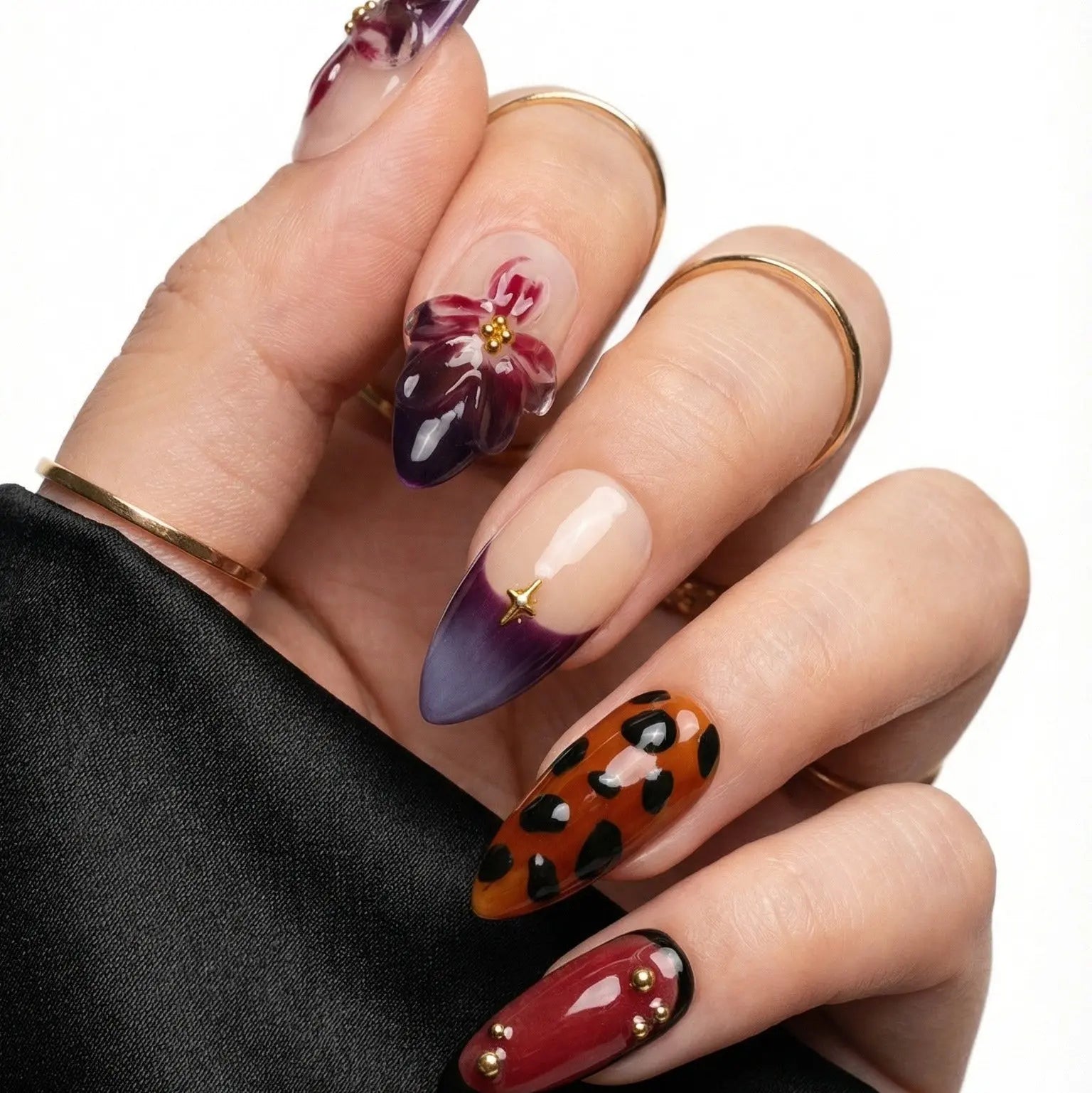 Dark Bloom Tsuki Nails